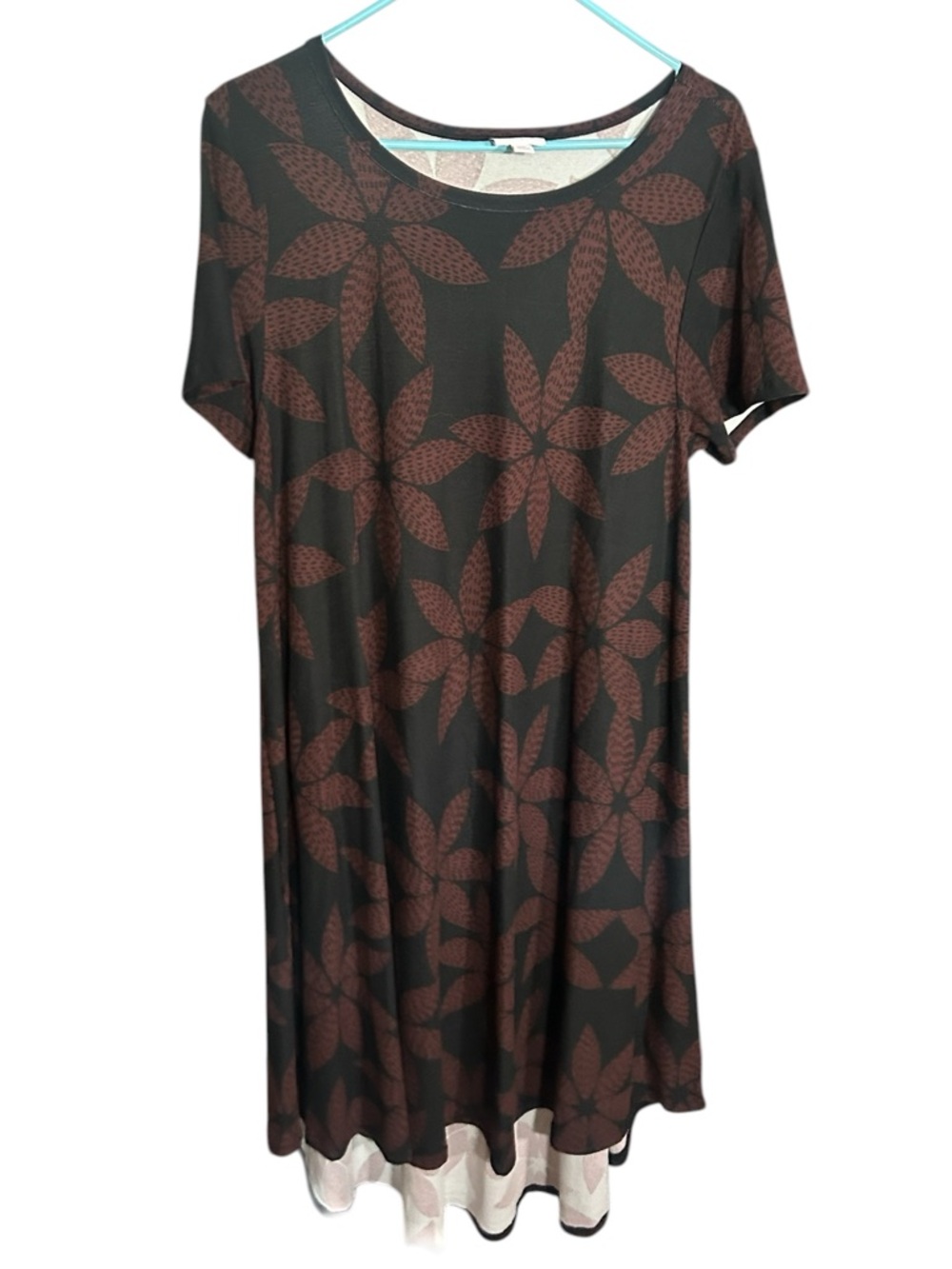 LuLaRoe Black Dress with Maroon Floral Print